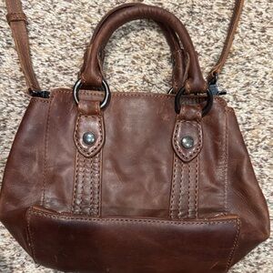 Frye Rich Brown Leather Crossbody Bag cognac about 10-11" wide